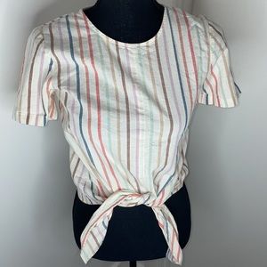 Madewell Striped Linen Shirt Size XXS